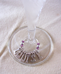 wine glass charm personalised